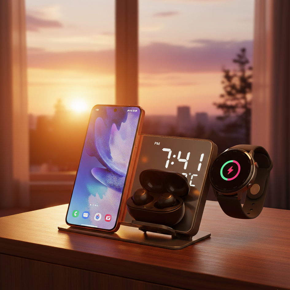 Multifunctional 4 in 1 Wireless Charger Station _ FREE ADAPTER