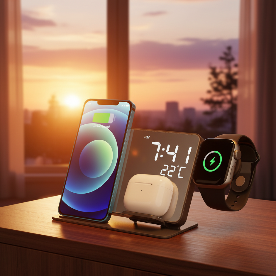 Multifunctional 4 in 1 Wireless Charger Station _ FREE ADAPTER