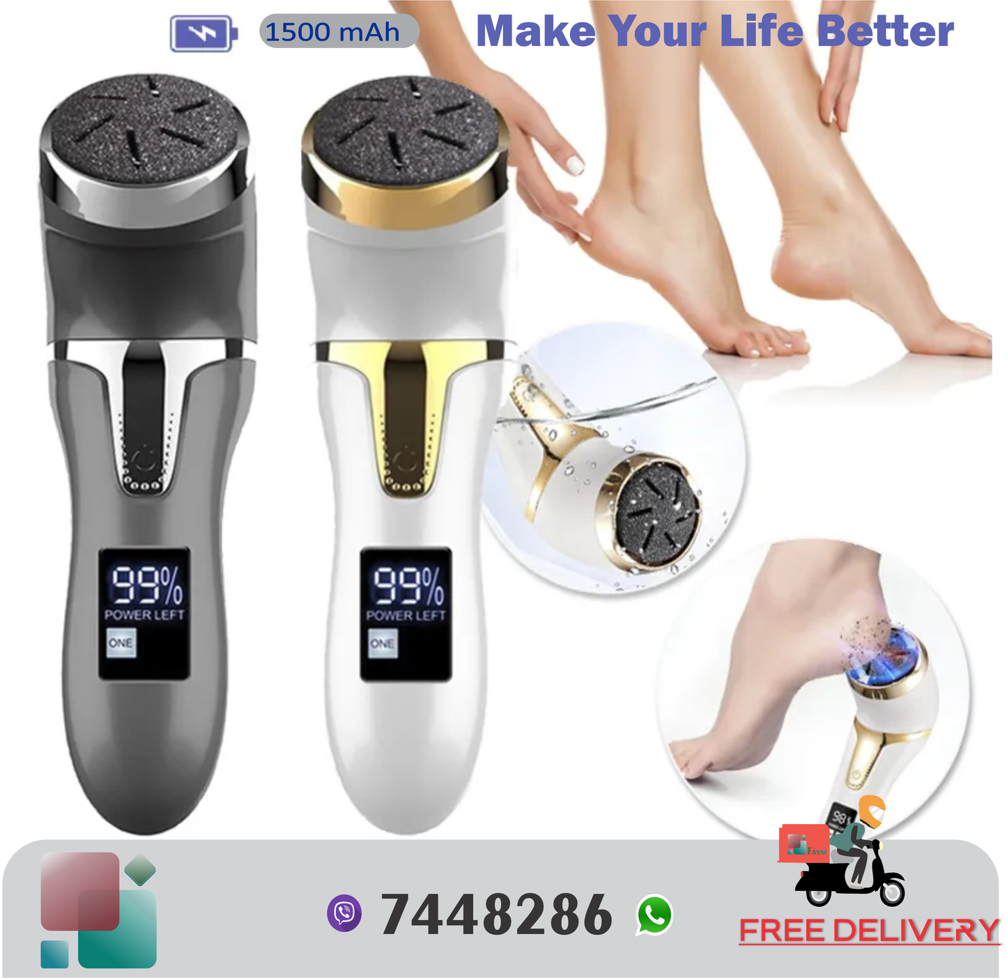 Electric Callus Remover for Feet، Waterproof Foot File for Foot Care