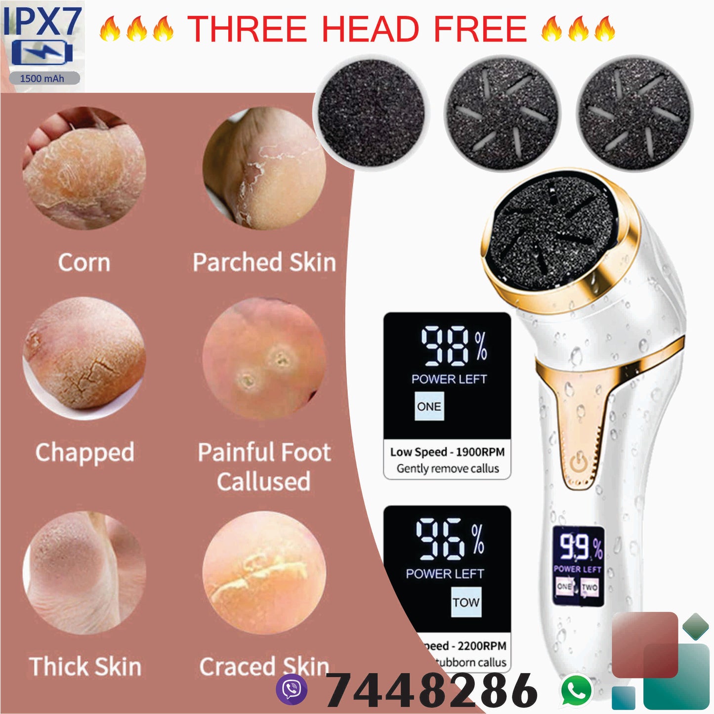 Electric Callus Remover for Feet، Waterproof Foot File for Foot Care